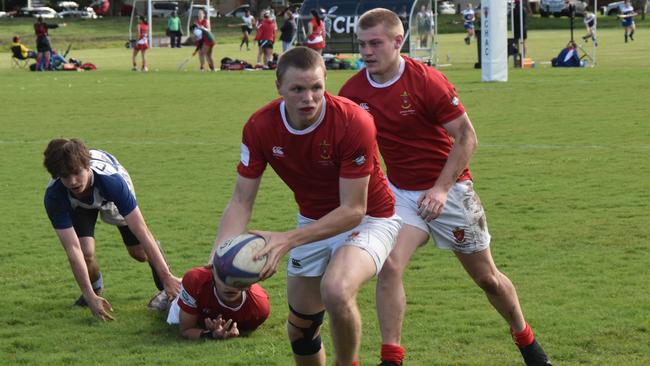 St Paul's Nathan Westaway and Cohen Walker in action against CHAC.