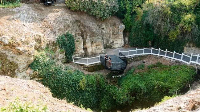 The Cave Gardens sinkhole, where Bradley Streeter tragically fell to his death in February. Picture: Frank Monger