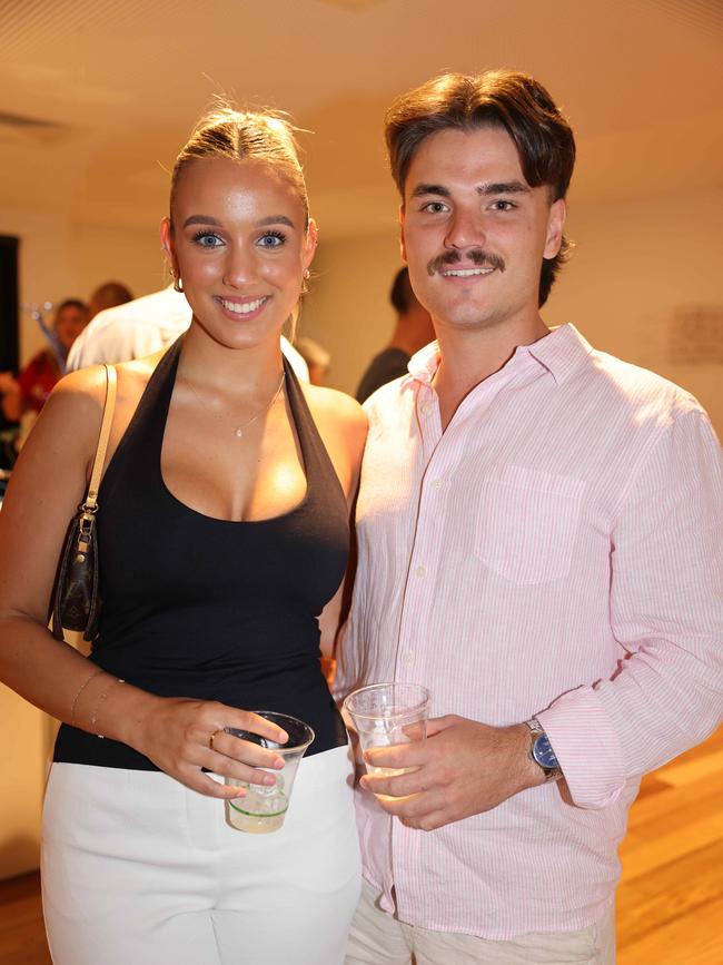 Millana Hawkins and Anselm Cowley at the SWELL Art Prize at Broadbeach Community Space for Gold Coast at Large. Picture, Portia Large.