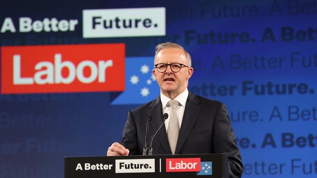 Labor leader Anthony Albanese at the Labor Party launch at Optus Stadium, Perth WA. Picture: Liam Kidston.