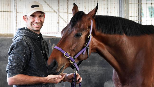 Sunshine Coast racing trainer Damien Batters at his Valdora stables. Picture: Patrick Woods.