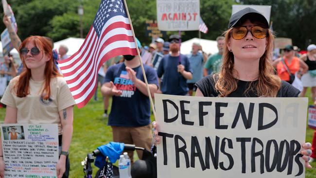 Veterans, active duty members of the military and their supporters gathered in Washington DC on June 6 for the veterans Unite for America Rally. (Photo by CHIP SOMODEVILLA / GETTY IMAGES NORTH AMERICA / Getty Images via AFP)