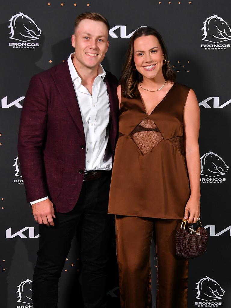 Billy and Rachel Walters at the Broncos’ 2025 season launch at The Star Brisbane. Picture: John Gass