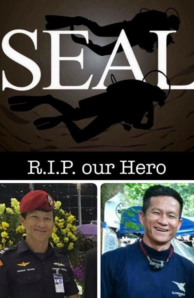 Tribute to retired frogman and SEAL Saman Kudan, who perished inside Tham Luang.