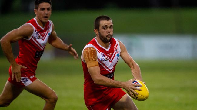 Abe Ankers shows plenty of run in Waratah’s big win over Wanderers. Picture: Che Chorley