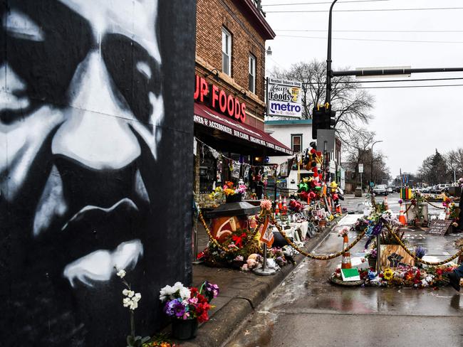 A makeshift memorial of George Floyd in Minneapolis. Picture: AFP