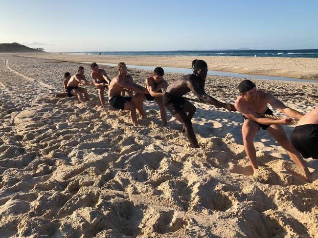 Southport Sharks NEAFL pre-season training camp at North Stradbroke Island. Picture: Supplied.