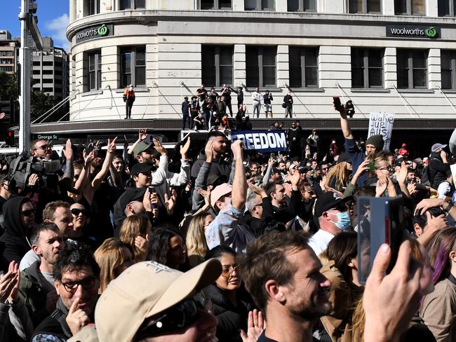 Thousands of people marched in the anti-lockdown rally in Sydney on July 24 as the Delta outbreak worsened. picture: Matrix News