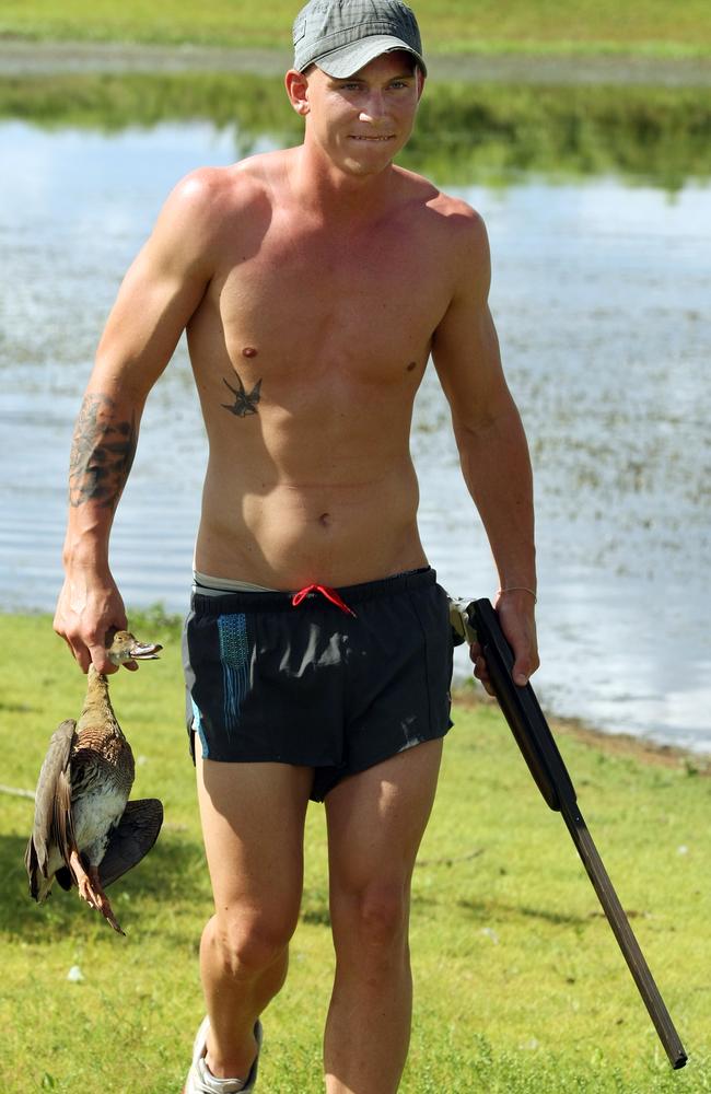 Mitch Thorp shot a duck on a Hawthorn training camp in the Northern Territory for some reason.