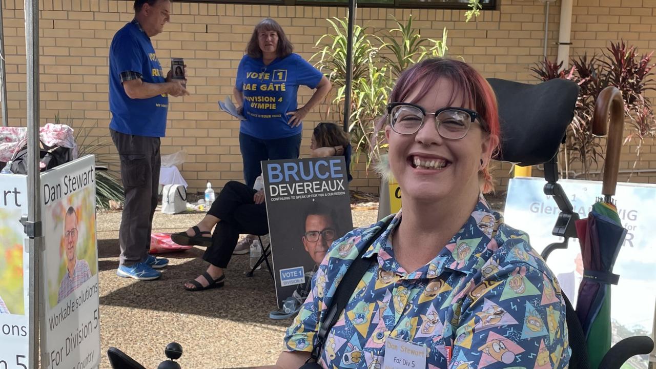 Election volunteer Emma Buhse, who was helping division 5 incumbent Dan Stewart at the Senior Citizen’s Centre “gauntlet”, said several other pollings booths that were expected to be open on Saturday were not due to factors including renovations, leading to long lines.