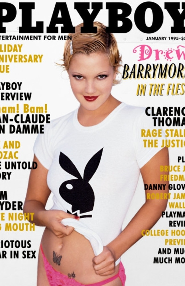 Barrymore on the cover of Playboy magazine in 1995. Picture: Playboy