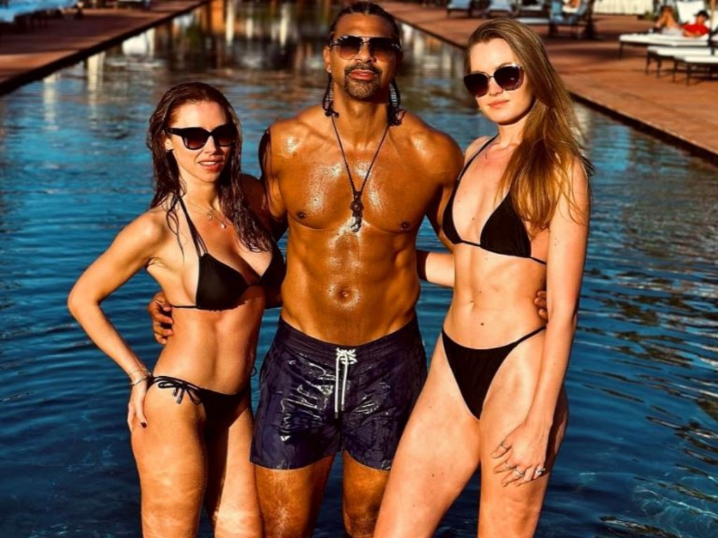 Una with lovers David and Sian on holiday. Picture: Instagram/David Haye