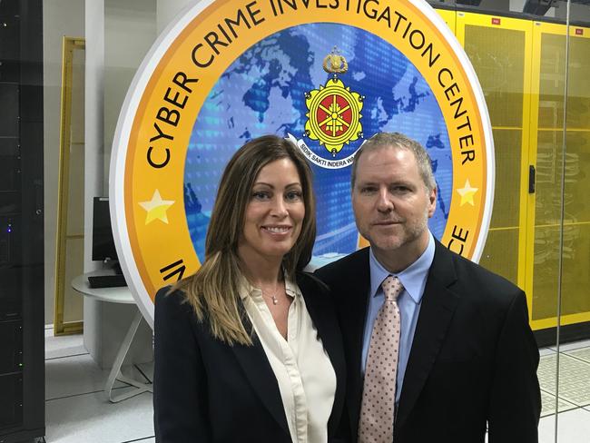 Rouse with his partner Cecilia Wallin, who works for the Interpol Crimes Against Children unit in Bangkok.