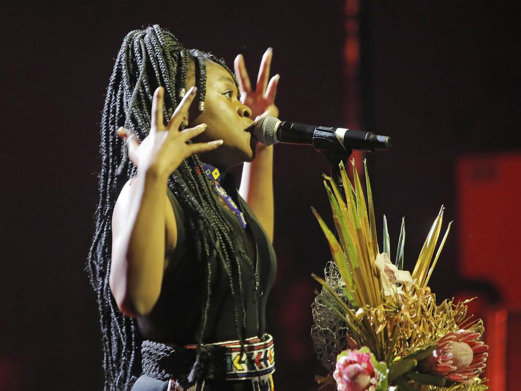 Sampa The Great performs at Dark Mofo’s Night Mass at the Odeon Theatre. Picture: PATRICK GEE