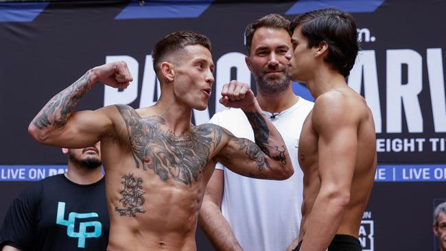 Queensland’s world-title contender Liam Paro (left) is facing a major threat from Jeff Fenech-trained Brock Jarvis.