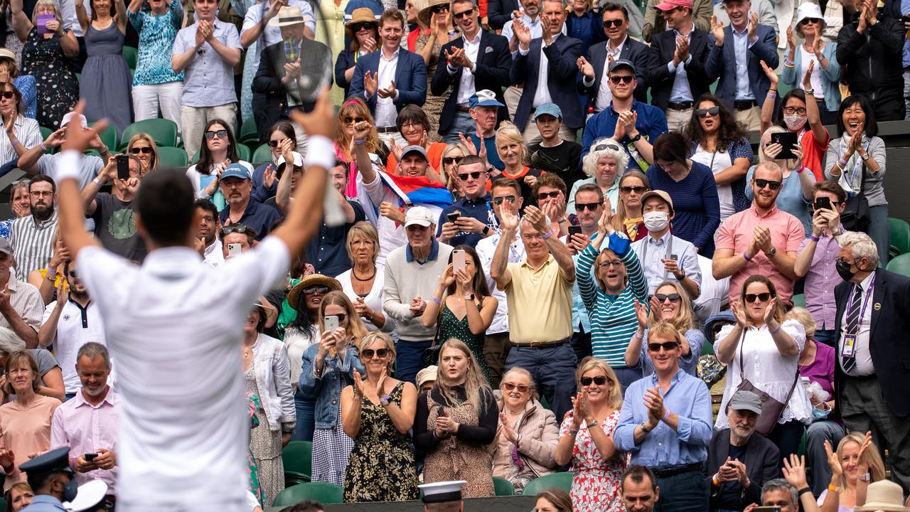 Nick Kyrgios was not a fan of Novak Djokovic's post-win celebration. (Photo by AELTC/Ben Solomon – Pool/Getty Images)