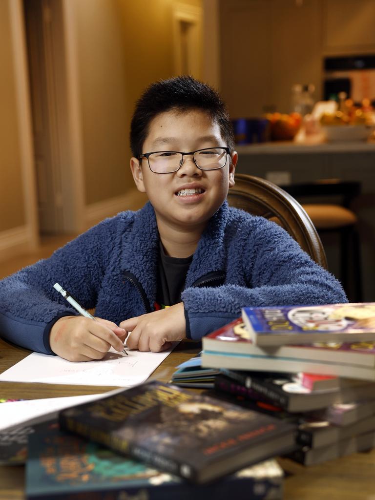 Lucas Wong has won the Kids News Short Story competition (Years 5-6 category) for the second consecutive year, this time for his terrifically original and clever story, Human Body Parts Replacement Guide. Picture: Richard Dobson