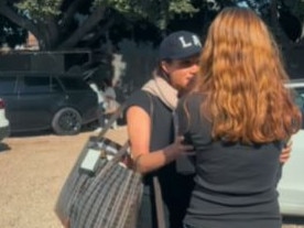 Meghan Markle is seen with Altadena Teen Girls Fire Recovery founder Avery Colvert, 14. Picture: Instagram