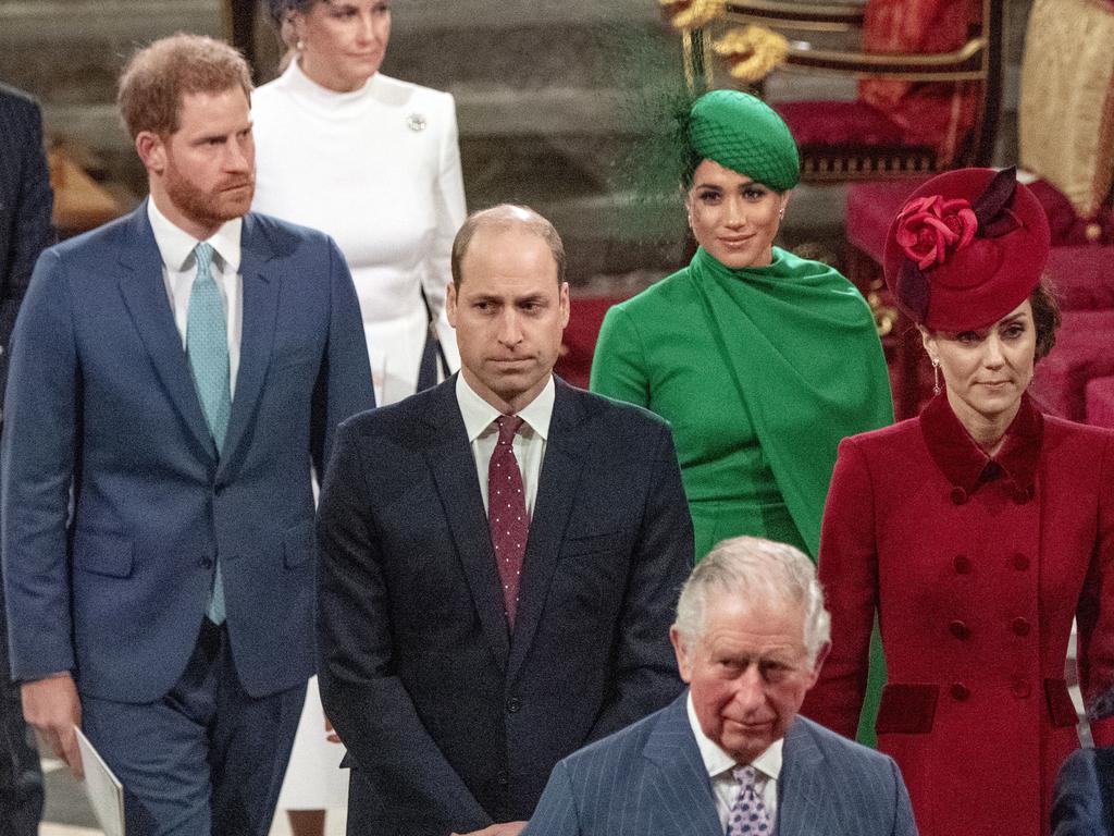 Meghan and Harry were spared an embarrassing situation, thanks to the kindness of Kate and William. Picture: Phil Harris / Pool via AP