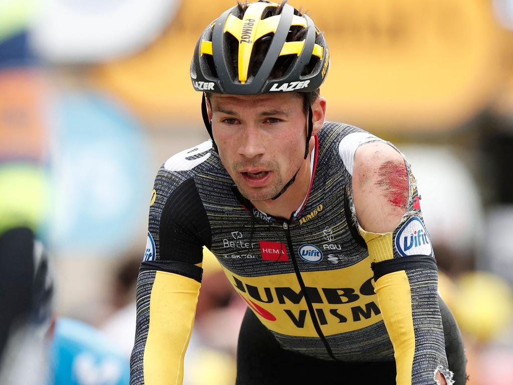 Primoz Roglic pushed through the hurt barrier. (Photo by BENOIT TESSIER / various sources / AFP)