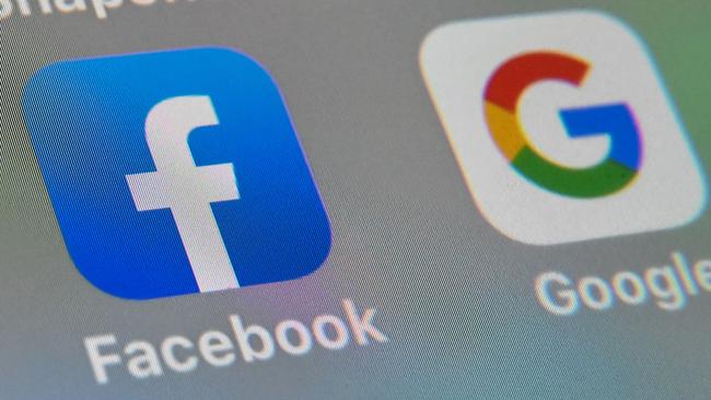 Facebook and Google have about 70 per cent of a global digital advertising pie worth more than $400bn this year, despite the COVID-19 advertising downturn. That is expected to top $800bn by 2027. Picture: AFP