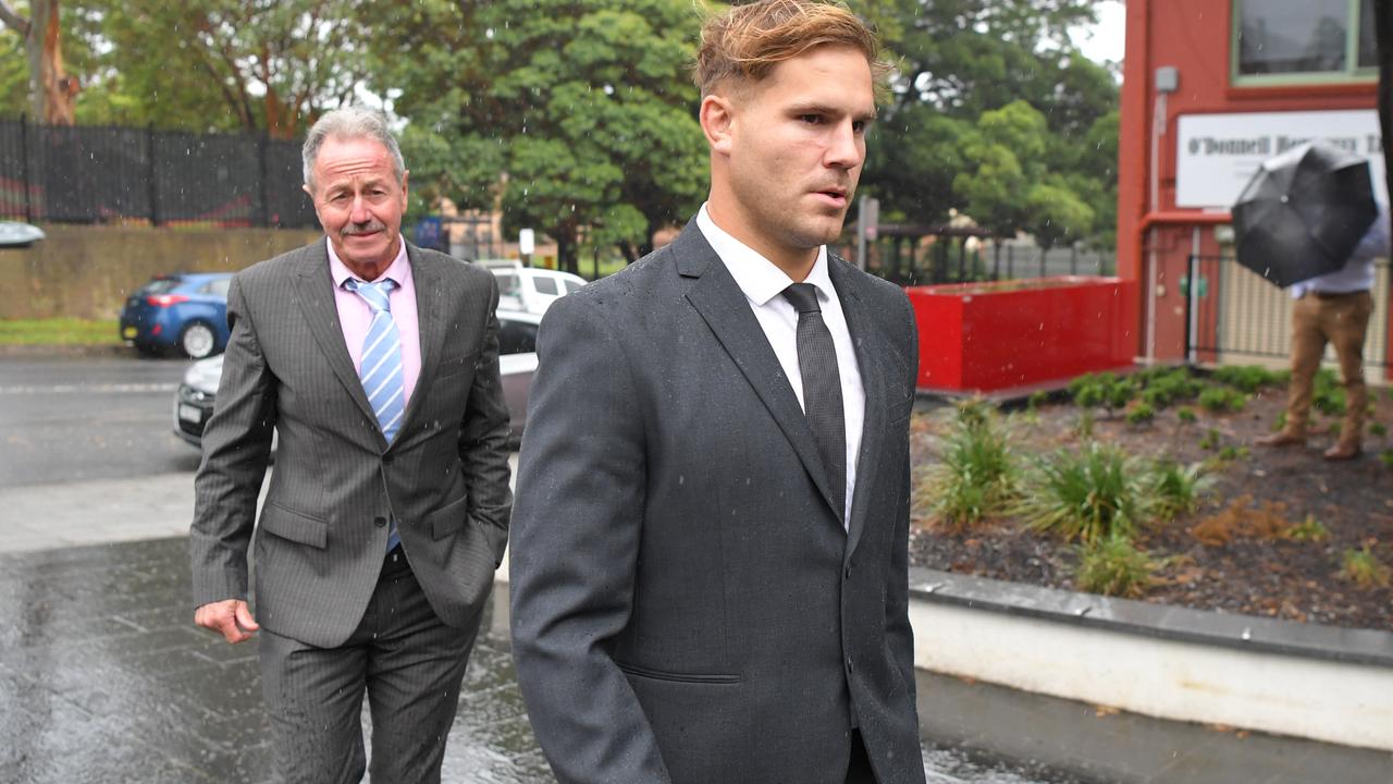 NRL player Jack de Belin has pleaded not guilty to five charges of aggravated sexual assault. Picture: NCA NewsWire / Simon Bullard