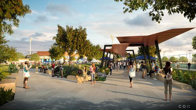 ARENA PROJECT: An artist's impression of stage one of the Great Barrier Reef Arena. Picture: Cox Architecture