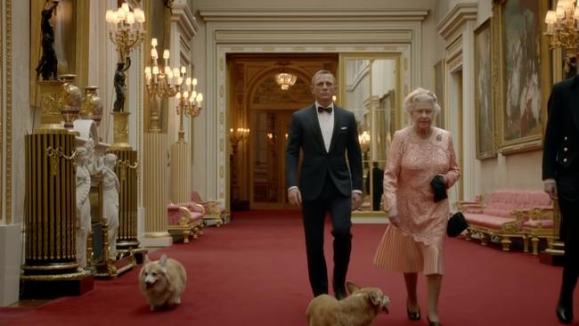 Corgis had a co-starring role in the film shot for the opening of the London Olympics in 2012, with Daniel Craig as British secret agent James Bond accompanying Her Majesty the Queen to the opening ceremony. Picture: Olympics