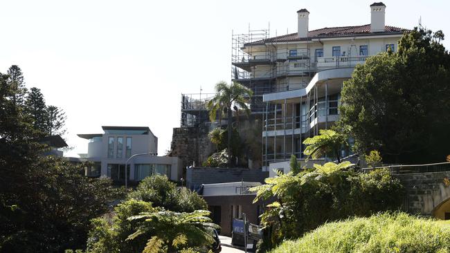 Construction taking shape at the historic heritage house Villa Igiea in Vaucluse. Picture: Jonathan Ng