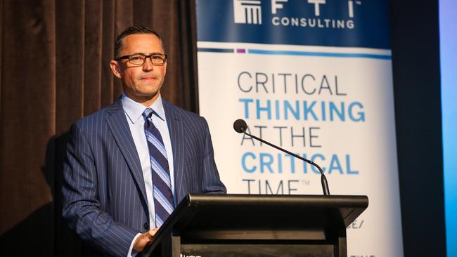 Townsville, Qld 29 January 2016 - FTI Consulting lead administrator John Park addresses an empty room ahead of today's Queensland Nickel creditors meeting -  Photo: Cameron Laird (Ph: 0418 238811 cameron@cameronlaird.com)