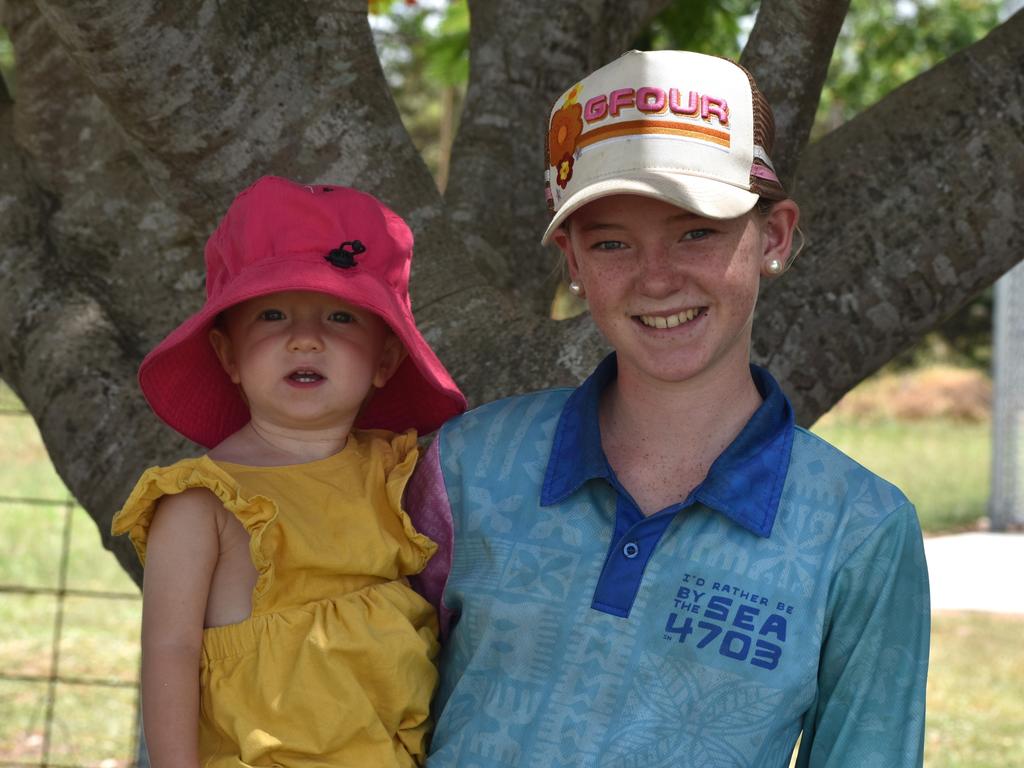 Cousins Delaney Bromley and Elise McLellan at Rockhampton Cricket's Country Carnival on January 27, 2025.