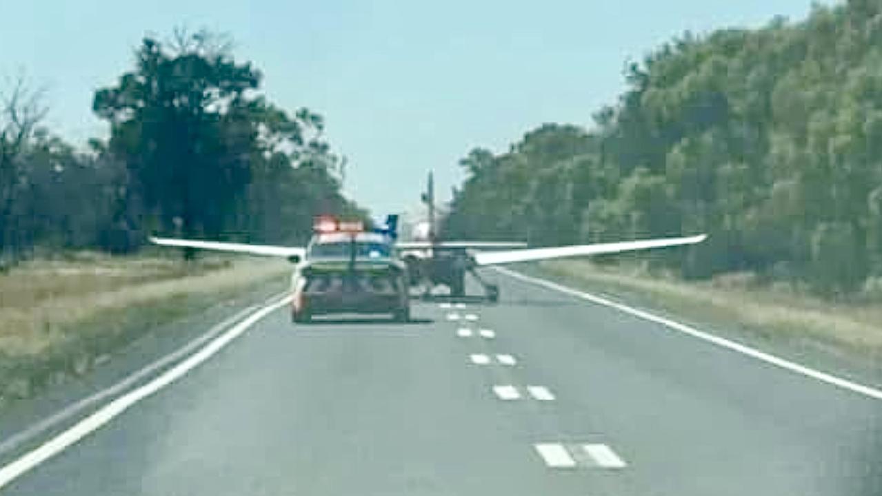 A plane landed on a highway in Nyngan, NSW in January 2025. Picture: Facebook