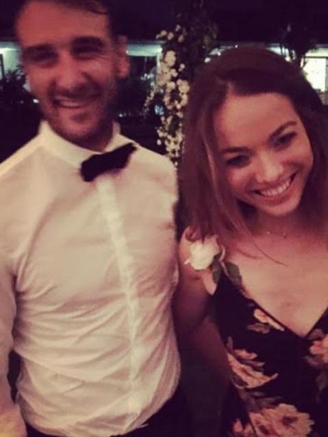 Jobe Watson with Virginia Slaghekke. Picture: Instagram