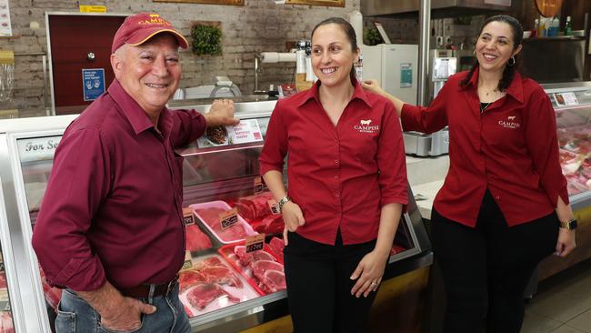 Joe Campisi with employees Lora Marra and Angela Simmone, right. Picture: John Feder