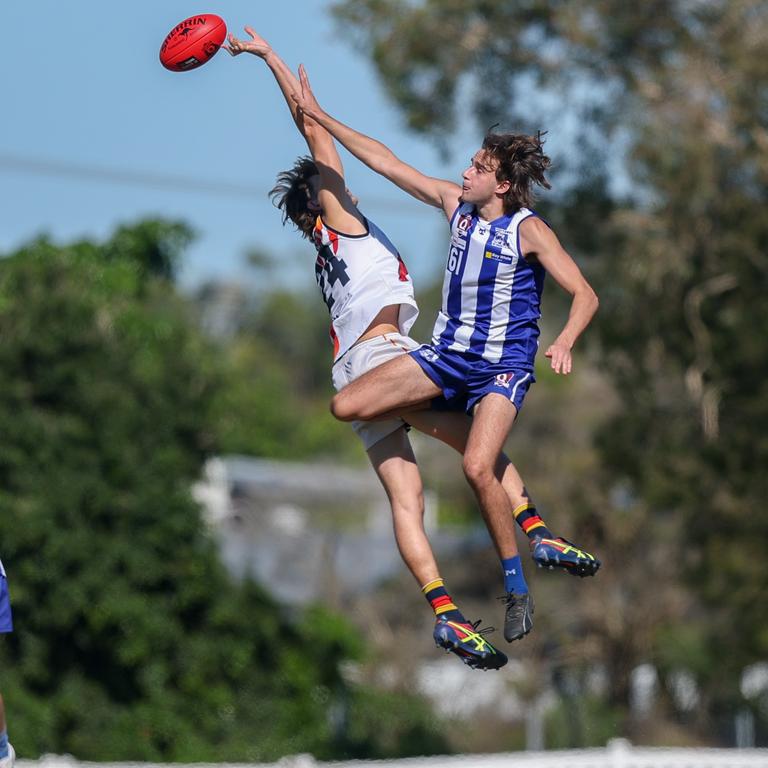 QAFL Colts action between the Mt Gravatt Vultures and Noosa at Mt Gravatt on May 24, 2025. Picture: Stephen Archer.