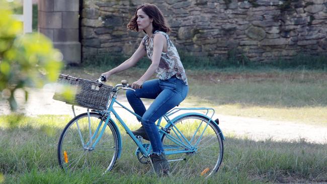 Actor Rose Byrne on set at the filming of Peter Rabbit in Centennial Park Sydney. Picture: John Fotiadis