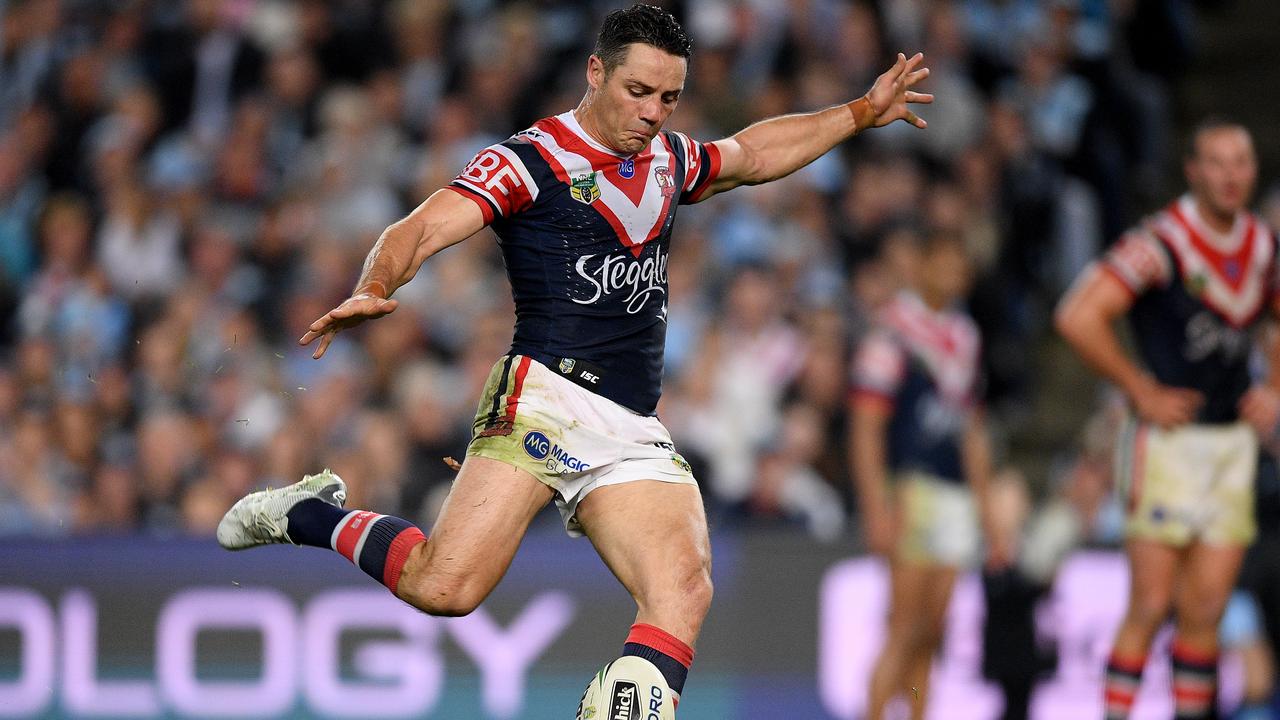 Cooper Cronk slots the match sealing field goal against the Sharks.