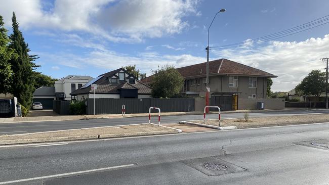 The scene where a teenage pedestrian was seriously injured after being hit by a car on Payneham Road, Glynde. Picture: Kathryn Bermingham