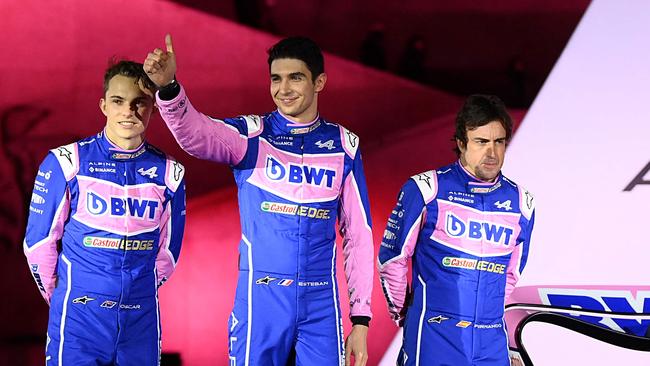 Oscar Piastri, Esteban Ocon and Fernando Alonso have left Alpine since the 2022 team launch. (Photo by FRANCK FIFE / AFP)