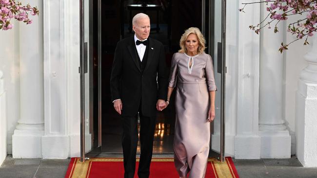 Joe and Jill Biden at the White House. Picture: AFP.