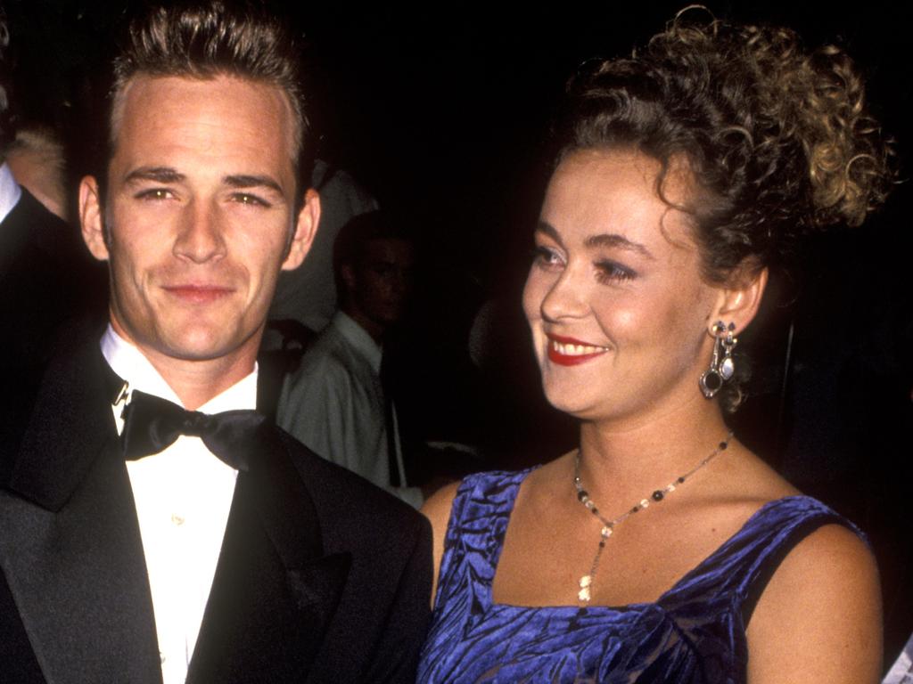 Luke Perry and Minnie Sharp at the Carousel of Hope Ball at the Beverly Hilton in 1992. Picture: Ron Galella/WireImage