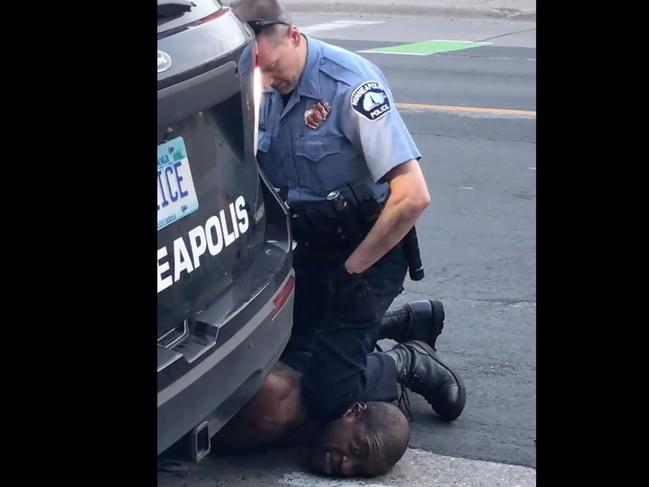 Minneapolis police officer Derek Chauvin knelt on Mr Floyd’s neck for more than nine minutes when he arrested him in May, 2020. Picture: AFP