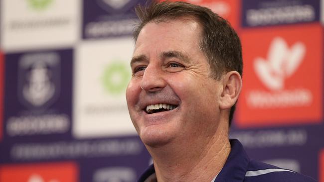 Ross Lyon had time for a joke during Wednesday’s press conference. Pic: Getty Images