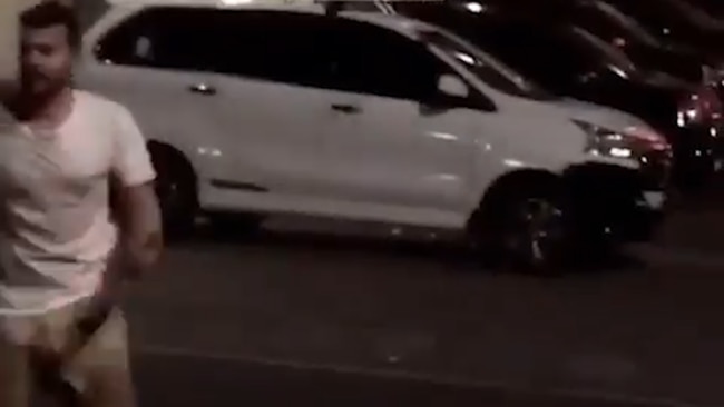 A video image of Nicholas Carr on Sunset Road, Kuta, during the incident.