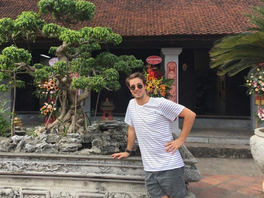 He and a group of friends were at a beach in Hoi An when a local told them they couldn’t ride their scooters down any further. Picture: Supplied