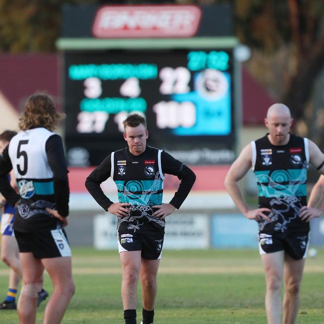 Maryborough suffered another heavy loss to Eaglehawk on Saturday. Picture: Yuri Kouzmin