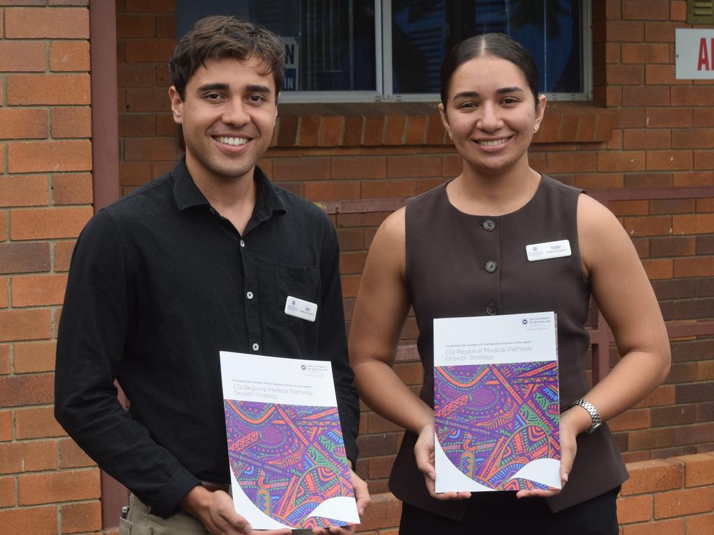 The young Darumbal man and woman Jay Warcon and Tylin Guthrie are destined to become doctors as they continue their studies through the Regional Medical Pathway. They were at the launch of an ambitious new program which will see up to 15 per cent of University of Queensland’s Central Queensland enrolments in the Doctor of Medicine be filled by First Nations people.