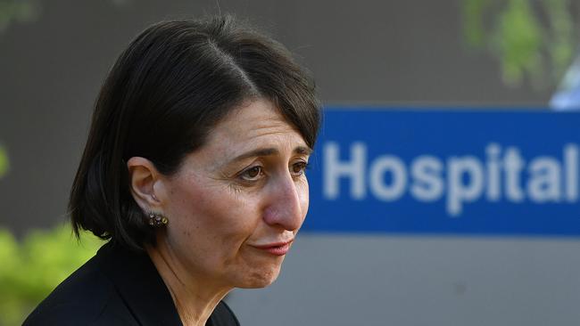 NSW Premier Gladys Berejiklian repeatedly asked if the state’s hospitals could be used to speed up the rollout. Picture: NCA NewsWire/Joel Carrett