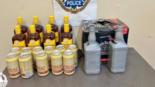 Alcohol seized bound for Gapuwiyak January 6, 2025. Picture: NT Police