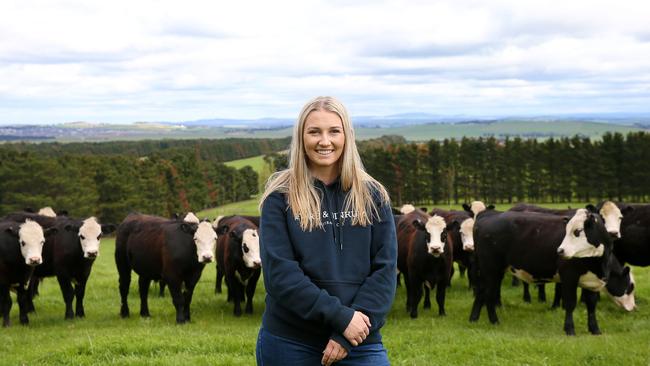 Darcey Heffernan is a cattle farmer at Beveridge. Picture: Andy Rogers